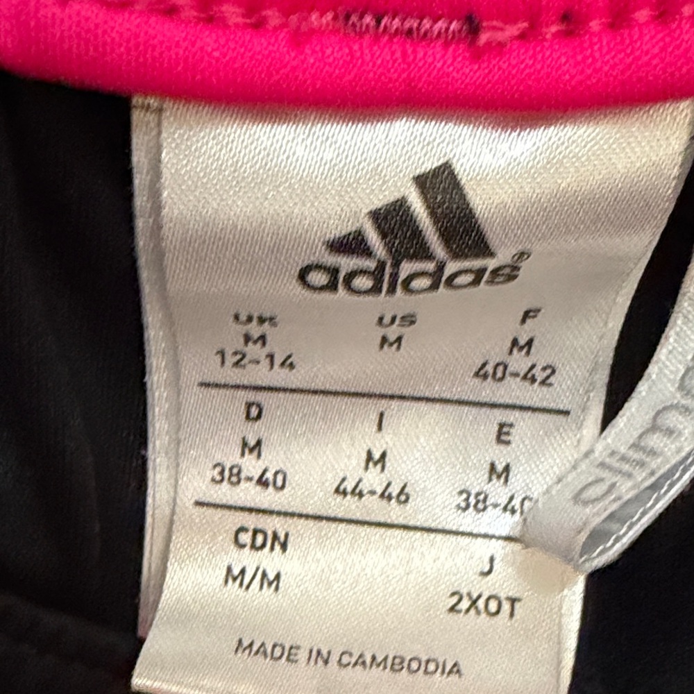 adidas Black Athletic Shorts with Hot Pink Trim - Picture 5 of 9